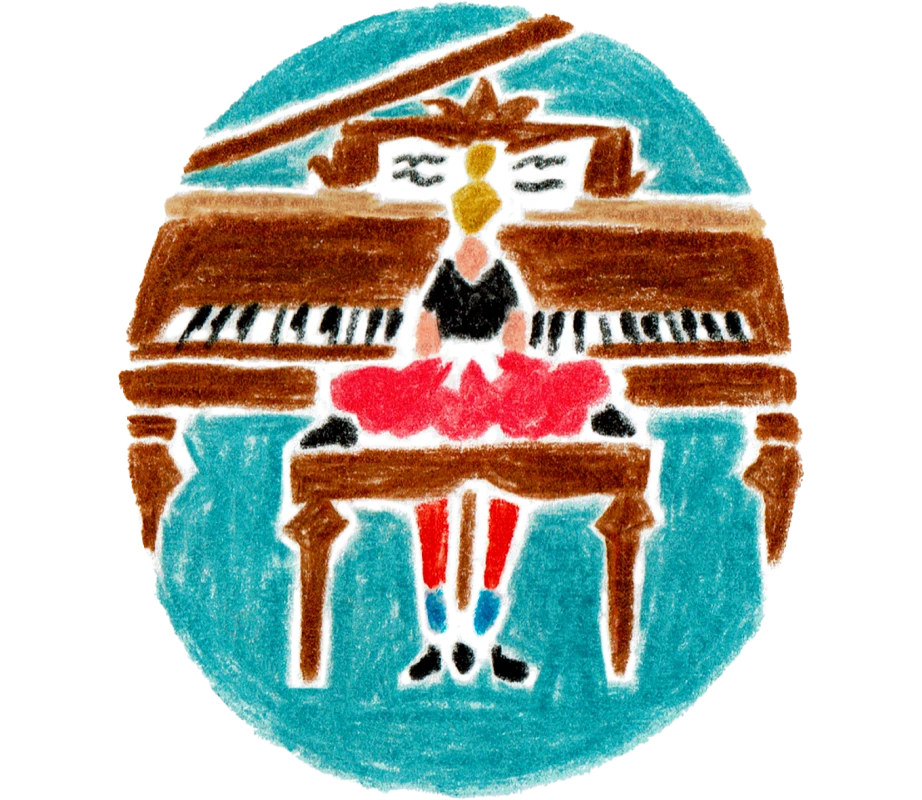 ピアノを弾く人のイラスト