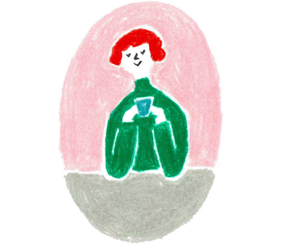 カップを持つ人のイラスト