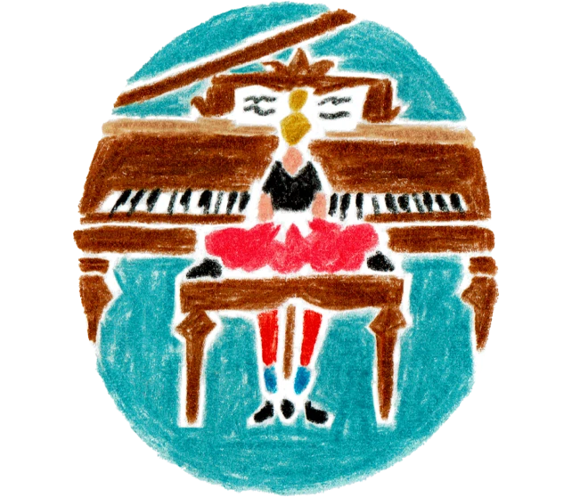ピアノを弾く人のイラスト