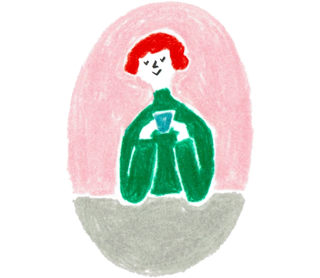 コーヒーを持つ人のイラスト